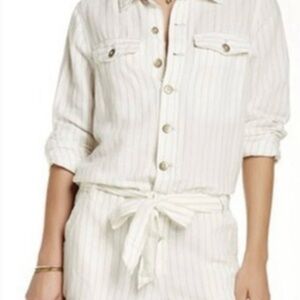 Free People Women's Carpenter Linen Blend Romper Size Small